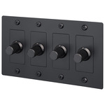 Buster + Punch Complete 4-Gang Linear Knob Dimmer Switch - Black