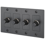 Buster + Punch Complete 4-Gang Linear Knob Dimmer Switch - Smoked Bronze