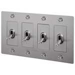 Buster + Punch 4-Gang Complete Cross Knurl Toggle Switch - Steel