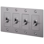 Buster + Punch 4-Gang Complete Linear Knurl Toggle Switch - Steel