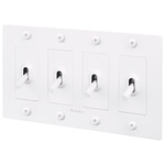 Buster + Punch 4-Gang Complete Linear Knurl Toggle Switch - White
