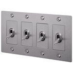 Buster + Punch 4-Gang Complete Linear Knurl Toggle Switch - Steel
