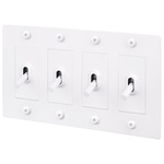 Buster + Punch 4-Gang Complete Linear Knurl Toggle Switch - White