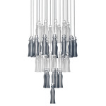 Boboli Tall Chandelier - Chrome / Blue Smoke / Transparent