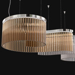 Carmen Spiral Chandelier - Chrome / Teak