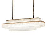 Charles Rectangular Chandelier - Gold Nickel / Satin