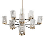 Quarzo Chandelier - Chrome / Light Gold / Transparent