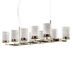 Quarzo Linear Chandelier - Chrome / Light Gold / Transparent