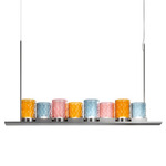 Galatea Linear Pendant - Brushed Chrome / Satin Silver / Multicolor