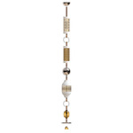 Odette Odile Pendant - White / Nickel / Teak