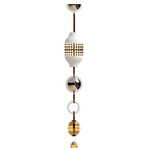Odette Odile Pendant - White / Nickel / Teak