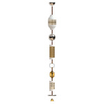 Odette Odile Pendant - White / Nickel / Teak