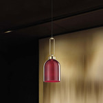 Valentina Pendant - Brushed Gold / Red
