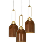 Valentina Round Multi Light Pendant - Brushed Gold / Agate