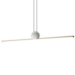 Regolo Linear Pendant - Matte Champagne / White Marble