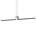 Regolo Linear Pendant - Matte Black / White Marble