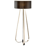 Lily Floor Lamp - Light Gold / Black Chinette