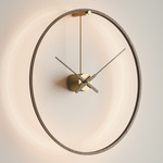 Ombra Wall Clock - Brass / Walnut