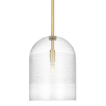 Leano Wide Pendant - Hand Rubbed Antique Brass / Clear