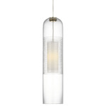 Leano Monorail Pendant - Hand Rubbed Antique Brass / Clear