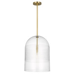 Leano Wide Pendant - Hand Rubbed Antique Brass / Clear