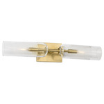 Leano Bathroom Vanity Light - Hand Rubbed Antique Brass / Clear