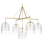 Leano Chandelier - Hand Rubbed Antique Brass / Clear