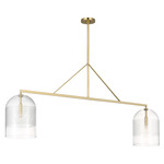 Leano Linear Chandelier - Hand Rubbed Antique Brass / Clear
