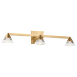 Midrand Crystal Bathroom Vanity Light - Hand Rubbed Antique Brass / Crystal