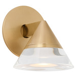 Midrand Crystal Wall Sconce - Hand Rubbed Antique Brass / Crystal
