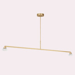 Midrand Crystal Linear Chandelier - Hand Rubbed Antique Brass / Crystal