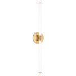 Poza Bathroom Vanity Light - Hand Rubbed Antique Brass / Clear