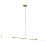 Poza Linear Chandelier - Hand Rubbed Antique Brass / Clear