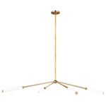 Poza Chandelier - Hand Rubbed Antique Brass / Clear