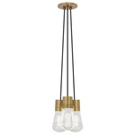Alva 2700K Multi-Light Pendant - Natural Brass / Black Cord