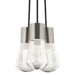 Alva 2700K Multi-Light Pendant - Satin Nickel / Black Cord