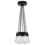 Alva 2700K Multi-Light Pendant - Black / Black Cord