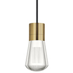 Alva 2700K Pendant - Natural Brass / Black Cord