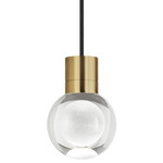 Mina 2700K Pendant - Natural Brass / Crystal