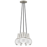 Mina 2700K Multi-Light Pendant - Satin Nickel / Crystal