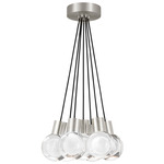 Mina 2700K Multi-Light Pendant - Satin Nickel / Crystal
