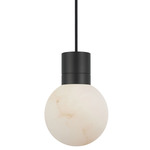 Mina Alabaster 2700K Pendant - Black / Alabaster