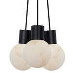 Mina Alabaster 2700K Multi Light Pendant - Black / Alabaster