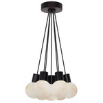 Mina Alabaster 2700K Multi Light Pendant - Black / Alabaster