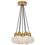 Mina Alabaster 2700K Multi Light Pendant - Hand Rubbed Antique Brass / Alabaster
