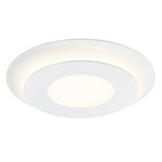 Offset Round Ceiling Light Fixture - Floor Model - Textured White / Optical