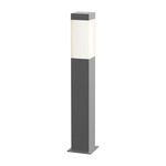 Square Column Outdoor Bollard - Floor Model - Textured Gray / White