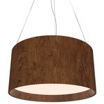 Cylindrical Small Pendant - Imbuia / White Acrylic