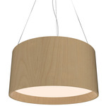 Cylindrical Small Pendant - Maple / White Acrylic