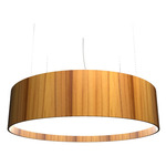 Cylindrical Large Pendant - Teak / White Acrylic